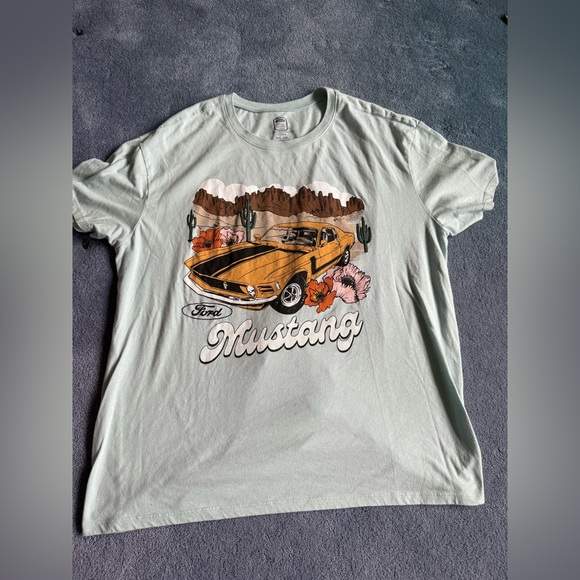 Ford Mustang Desert Scene T-Shirt - Light Blue XXL - Picture 4 of 7